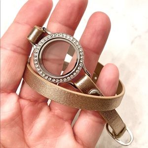 Origami Owl rose gold wrap bracelet